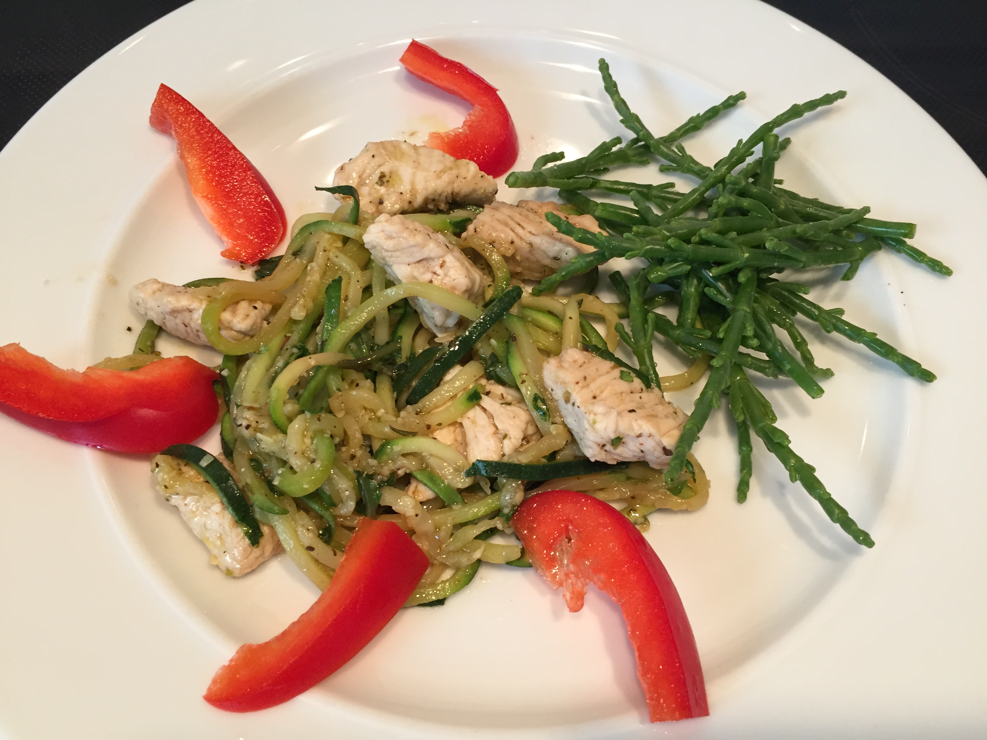 Turkey with zoodles and samphire Italian style | Diana Siepmann